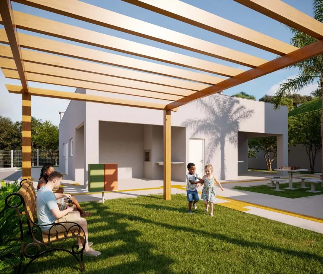 Quiosque com churrasqueira do Residencial Milano